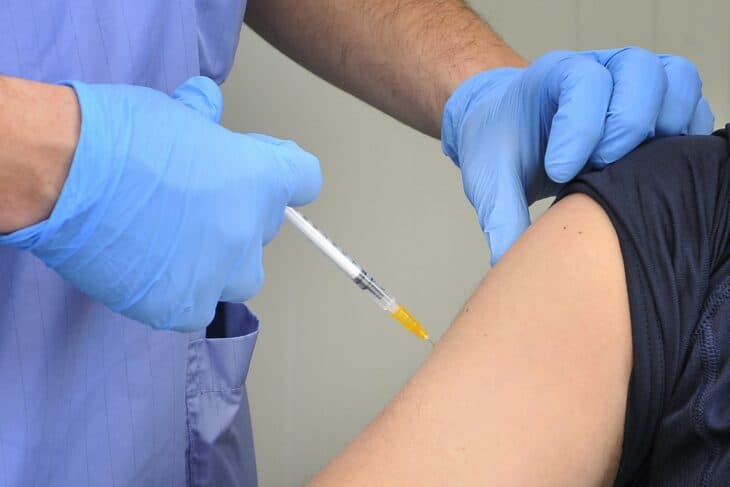 military vaccination in arm