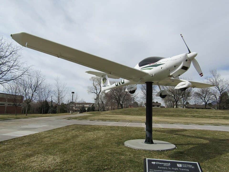Diamond aircraft statue