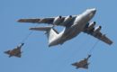 IAF's Ilyushin Il-78MKI provides mid-air refueling to two Mirage 2000 At the opening of Aero India 2007