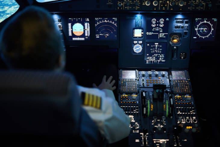 Dark cockpit night flight