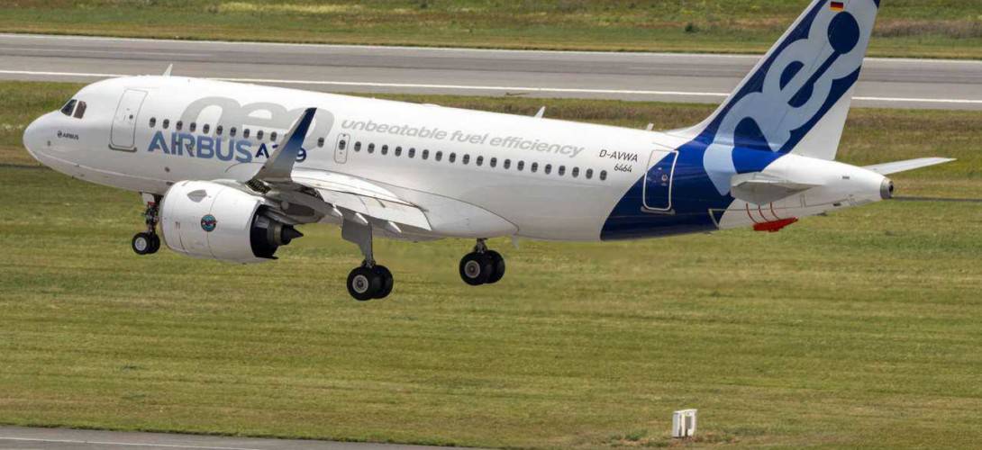 Airbus A319neo 50th years anniversary formation flight landing