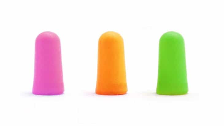 Ear plugs in three colors