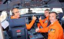 A330-800neo first flight crew in the cockpit