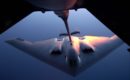 U.S. Air Force B 2 Spirit stealth bomber refuels from a KC 10 Extender aircraft over Australia