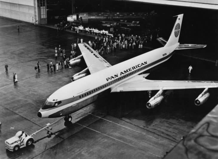 Pan Am Boeing 707 22Stratoliner22 roll out CLIPPER AMERICA N707PA