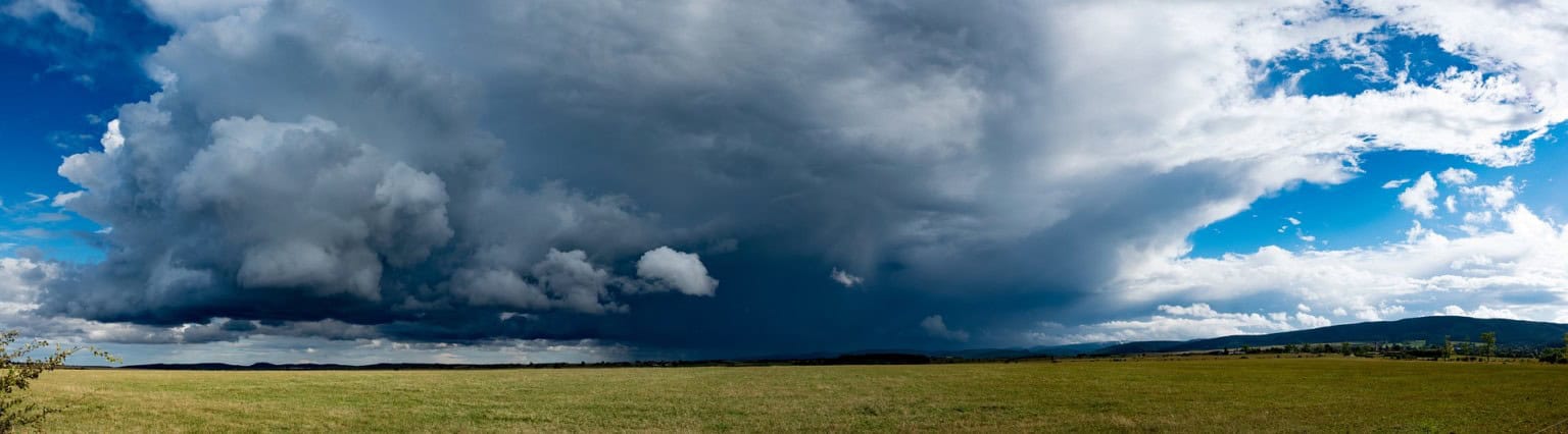 Clouds over a field