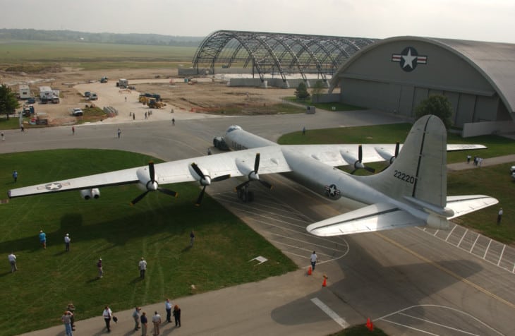 Moving the Convair B 36J Peacemaker aircraft at the National Museum of the U.S. Air Force. 1