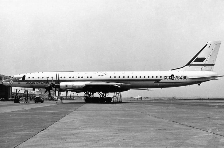 Aeroflot Tu 114 at Tokyo Haneda Airport. 1965