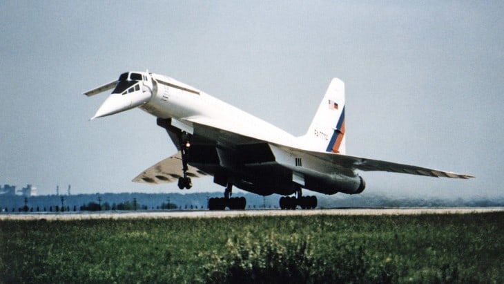 Russian Tu 144LL SST Flying Laboratory Takeoff