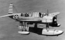 A U.S. Navy Vought OS2U 2 Kingfisher BuNo.3117 seaplane in flight in early 1942.