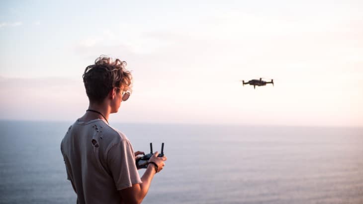 Drone over ocean