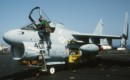 LTV A 7E Corsair II aircraft from attack squadron VA 72 Blue Hawks aboard the aircraft carrier USS America