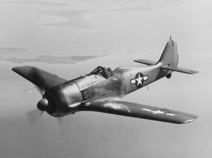 A captured German Focke Wulf Fw 190 fighter tested by the U.S. Navy Naval Air Test Center. 1944