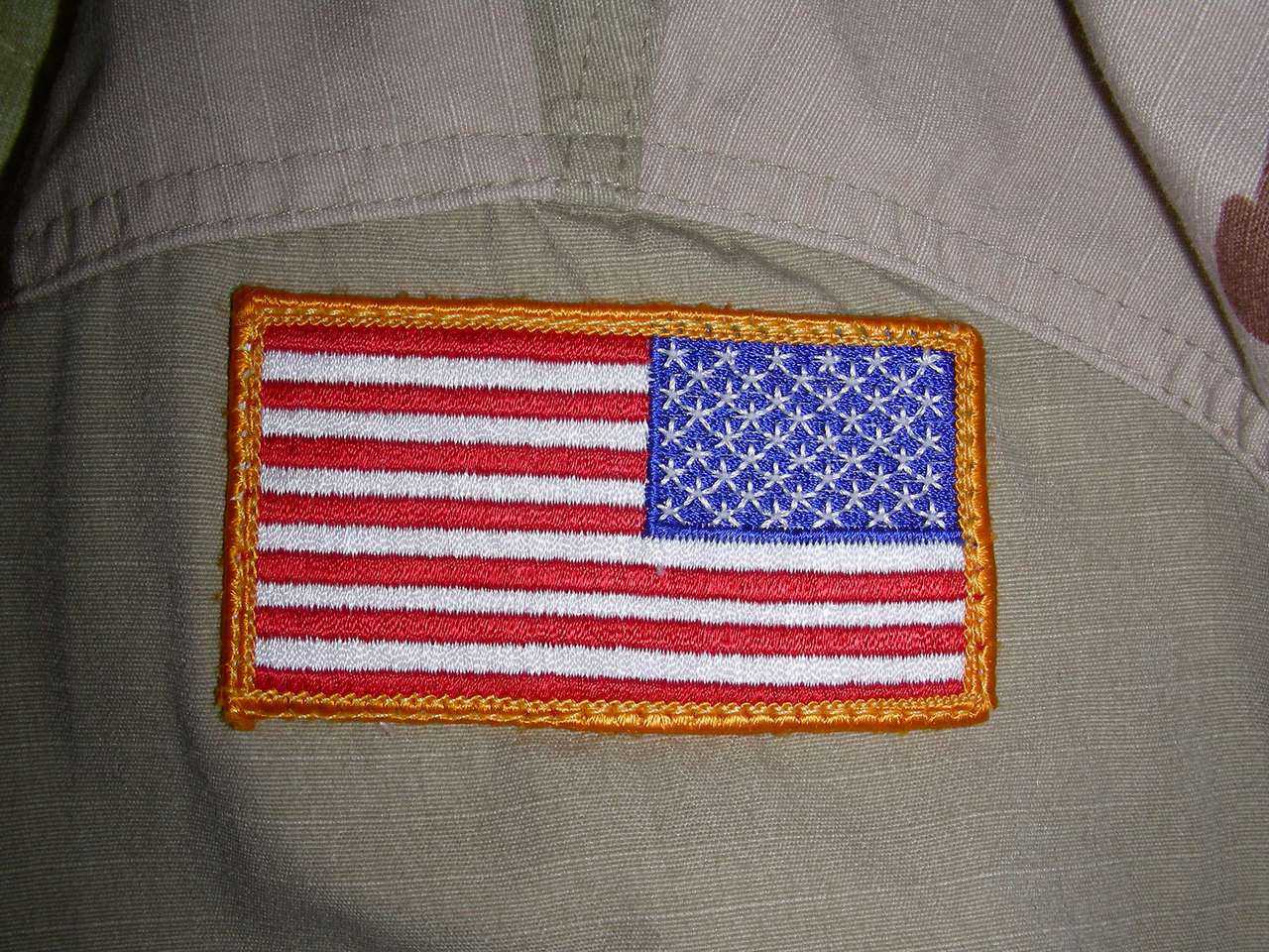 Stargate Atlantis 3.5" American Flag Uniform Patch w Gold Border-USA Mailed 
