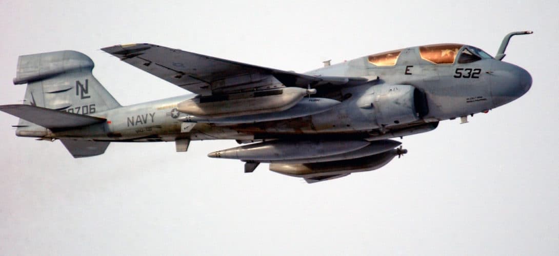 A US Navy EA 6B Prowler from the Electronic Attack Squadron 133