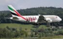 Emirates Airbus A380 800 on approach
