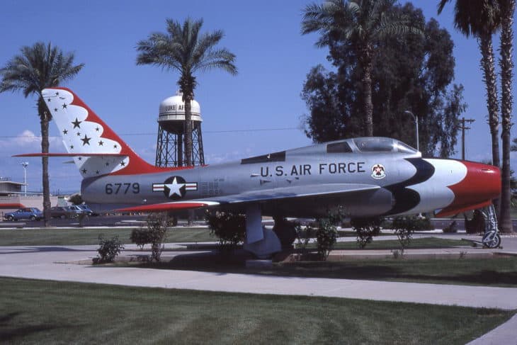 Republic F 84F Thunderstreak in Thunderbirds colors
