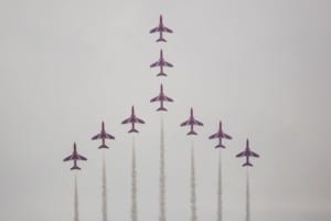 The Red Arrows at Armed Forces Day National Event Held in Cleethorpes in 2016 1