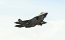 An F 35A Lightning II taking off.