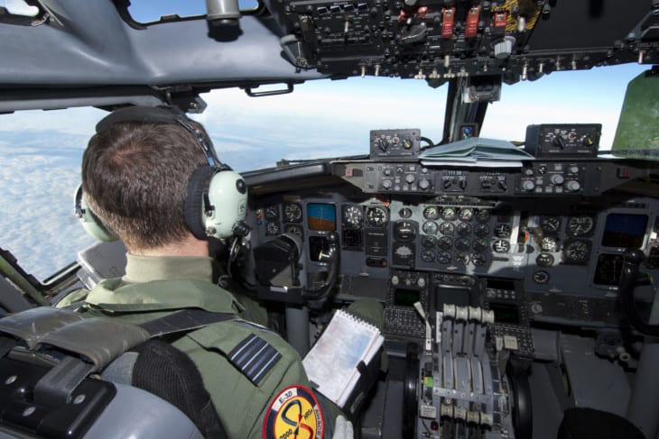 RAF E 3D Sentry AEW1 Pilot in the Cockpit