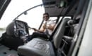 Helicopter pilot in cockpit