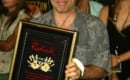 Bruce Dickinson at the ceremony honoring Iron Maiden with induction in to the Hollywood Rockwalk