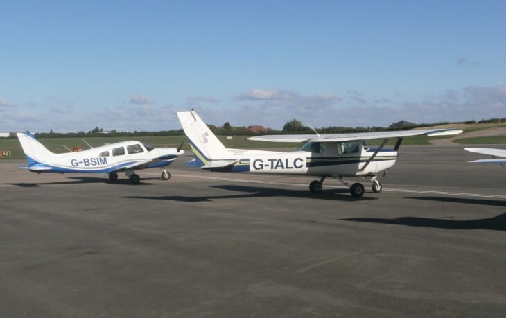 G-BSIM Piper PA-28 with G-TALC Cessna 152