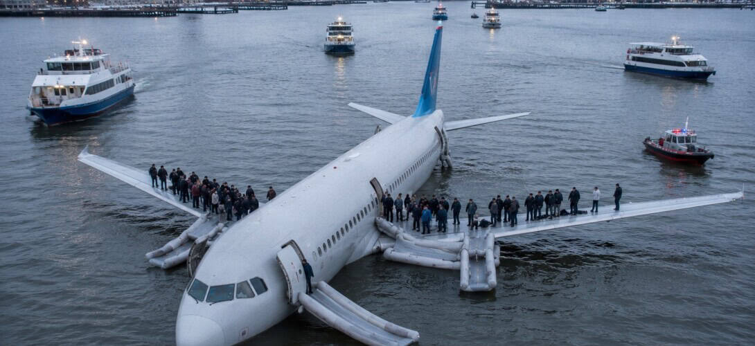 AI Generated impression of us airways flight 1549