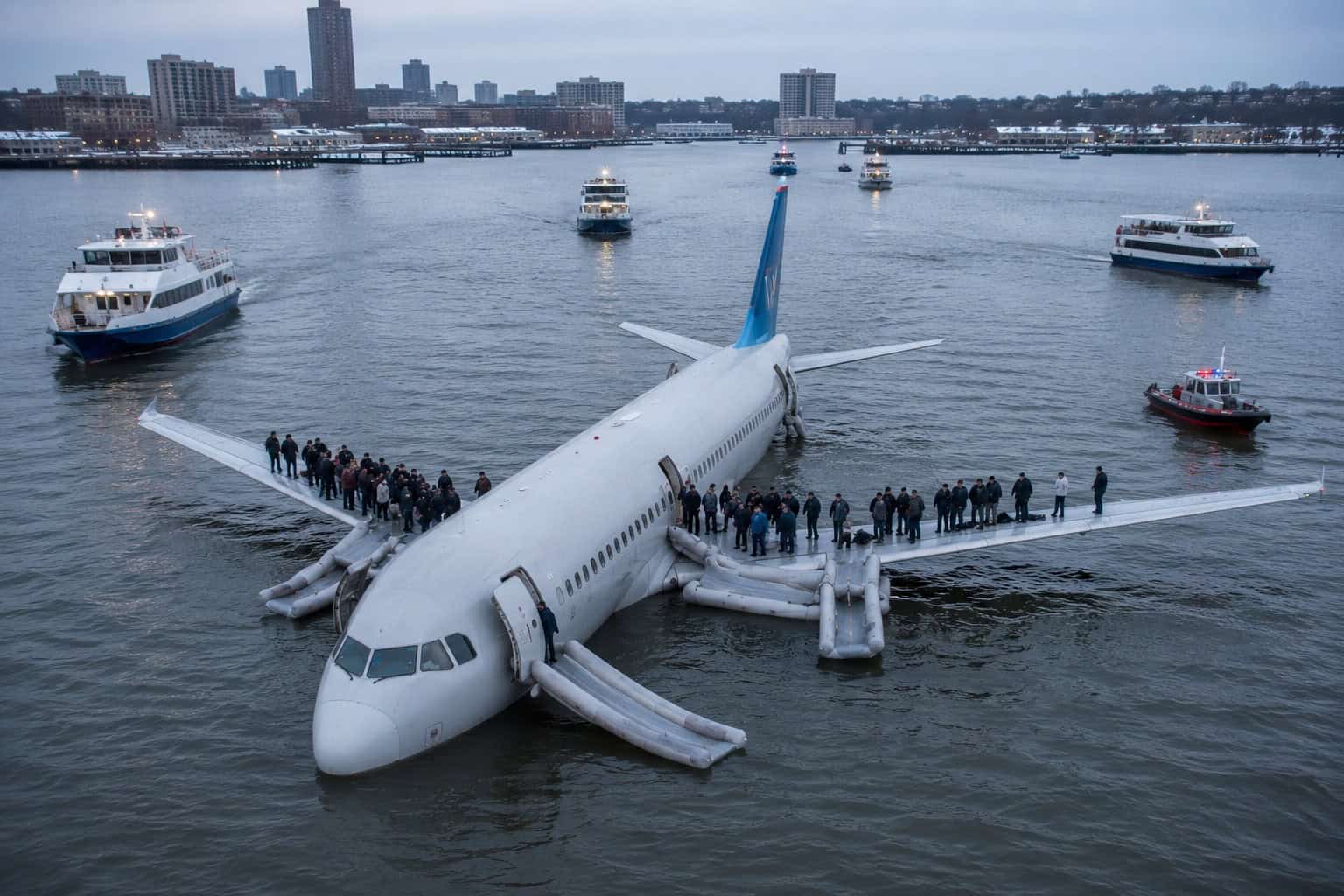 AI Generated impression of us airways flight 1549