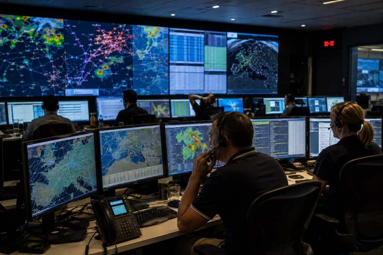 Airline operations control centre during disruption