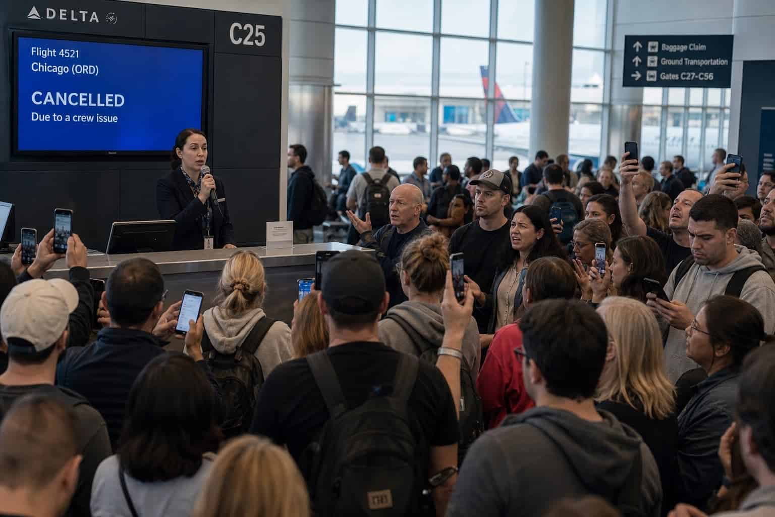 cancelled flight announcement