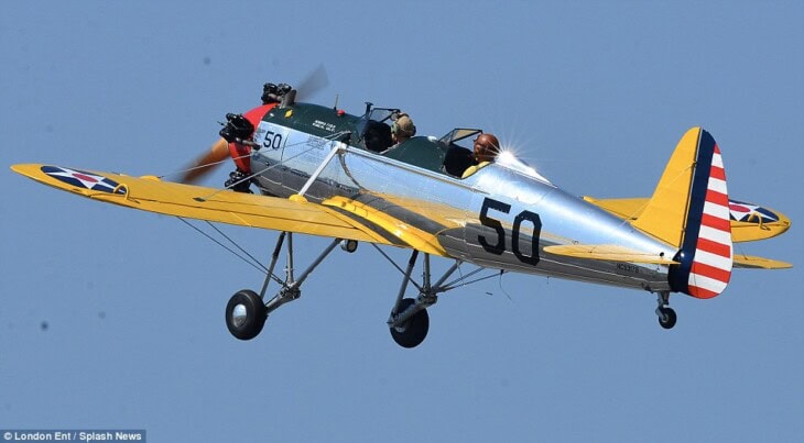 Harrison Ford seen flying his Ryan PT 22 plane