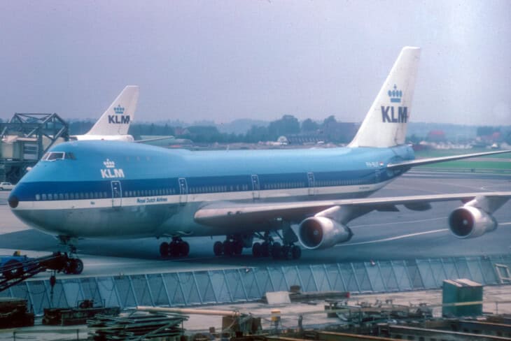 KLM Boeing 747 200 PH BUF at AMS in May 1976