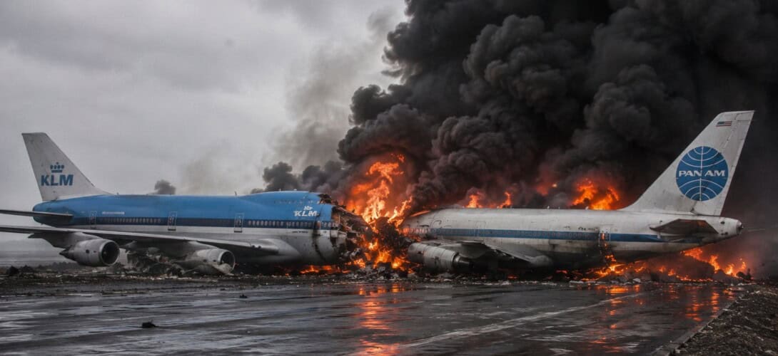 KLM Boeing 747 and PAN AM 747 wide body aircraft involved in the tenerife 1977 crash