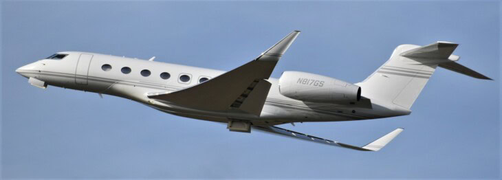 N817GS Gulfstream G650 departing OXF