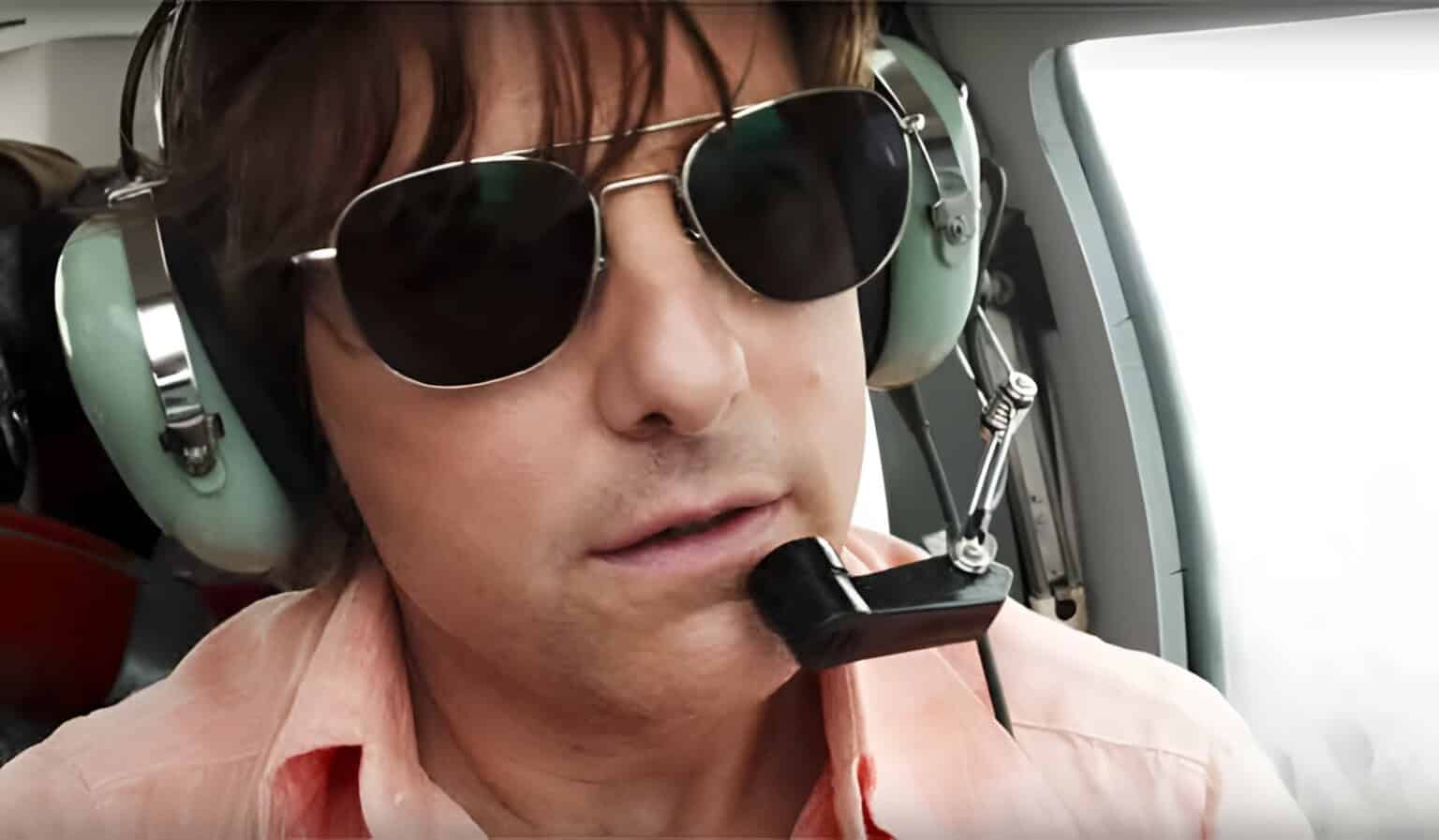 Tom Cruise flying an aircraft in the movie American Made