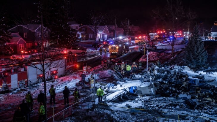Winter accident investigation scene