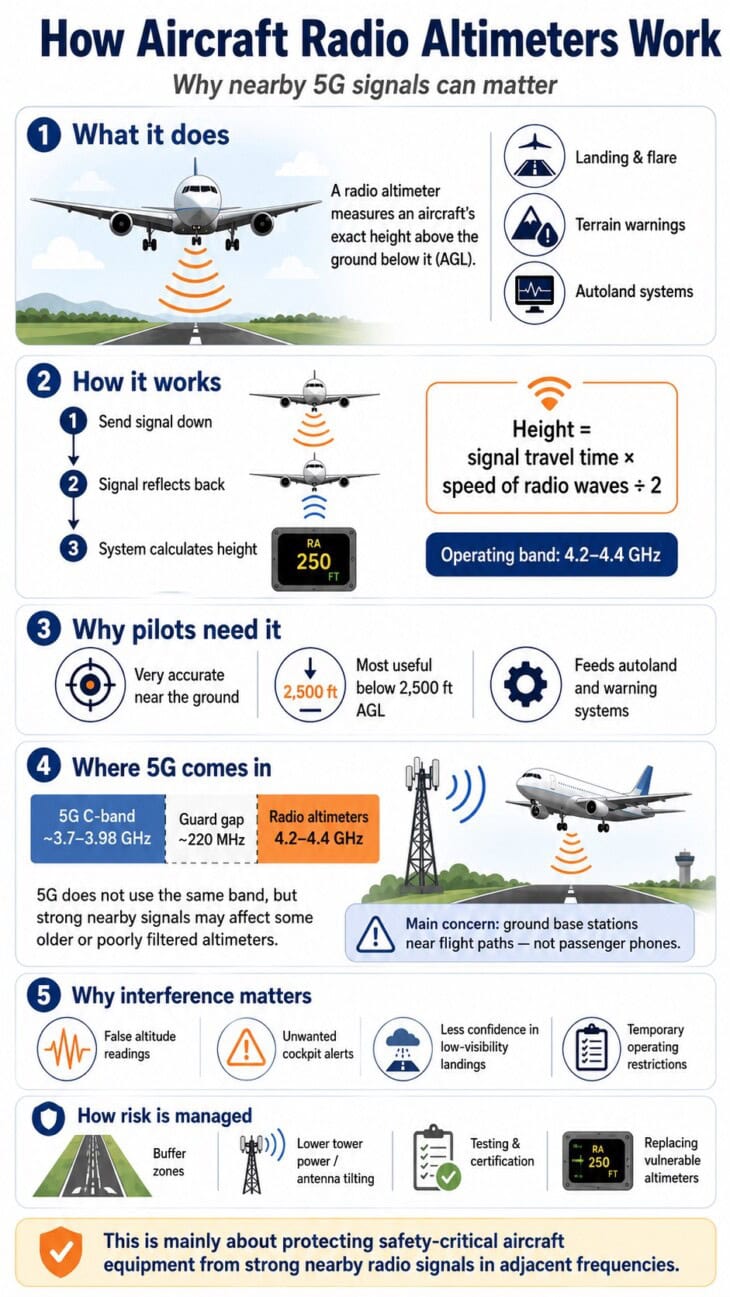 How Aircraft Radio Altimeters Work Why nearby 5G signals can matter