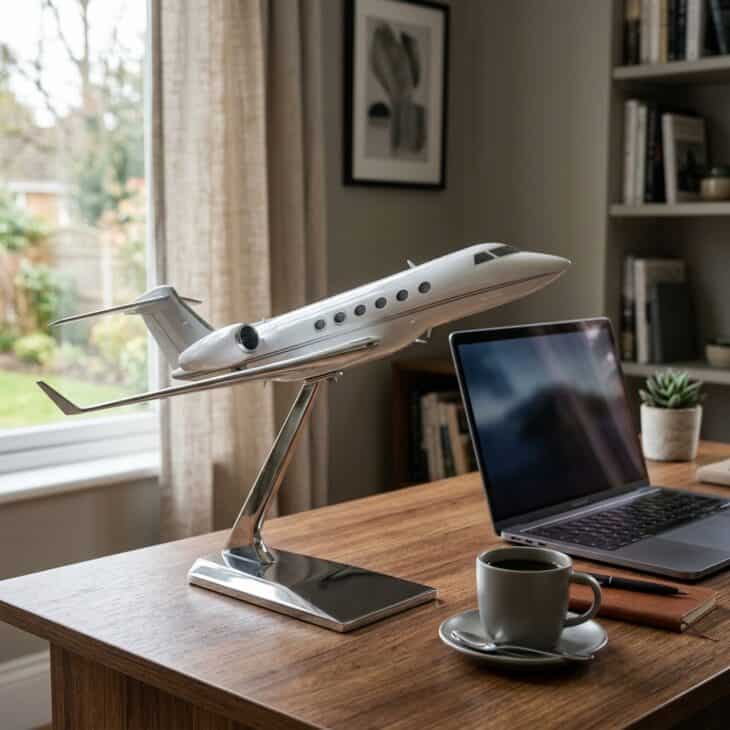A pedestal stand puts one model at eye level right on your desk.