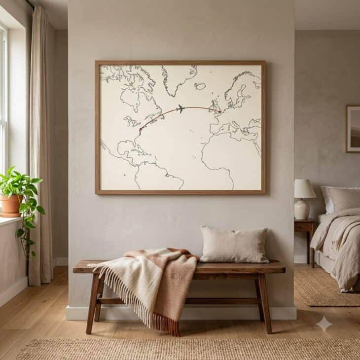 A simple route map can turn a meaningful journey into understated personal art.