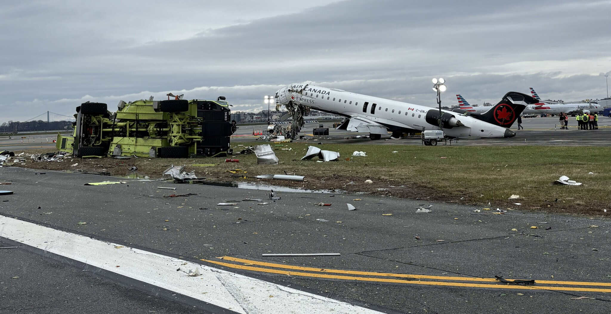 Air Canada Express regional jet collision with an airport fire truck at LaGuardia