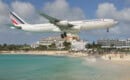 Air France Airbus A340 landing at Juliana airport St Maarten
