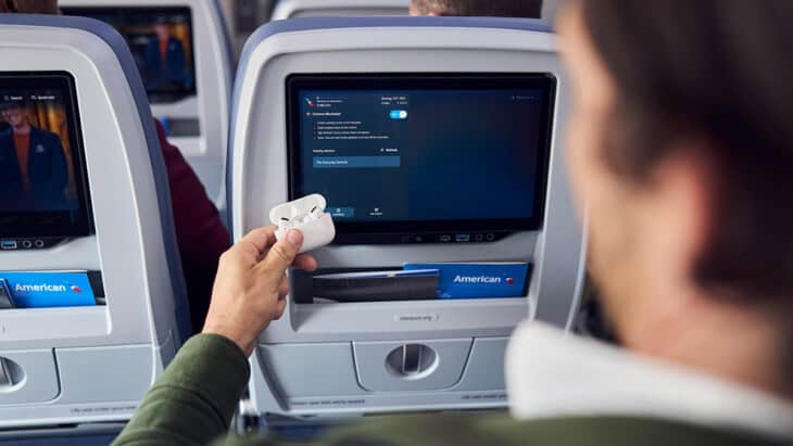 American Airlines Airbus A320 seatback screen