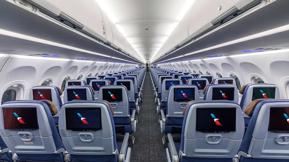 American Airlines Airbus A320 seatback screens