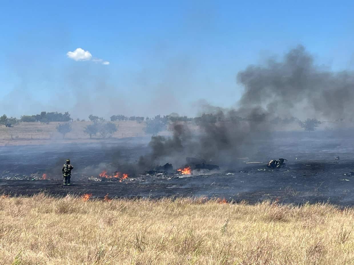 Apache helicopter crash in Salado, Texas, on Aug. 12, 2026