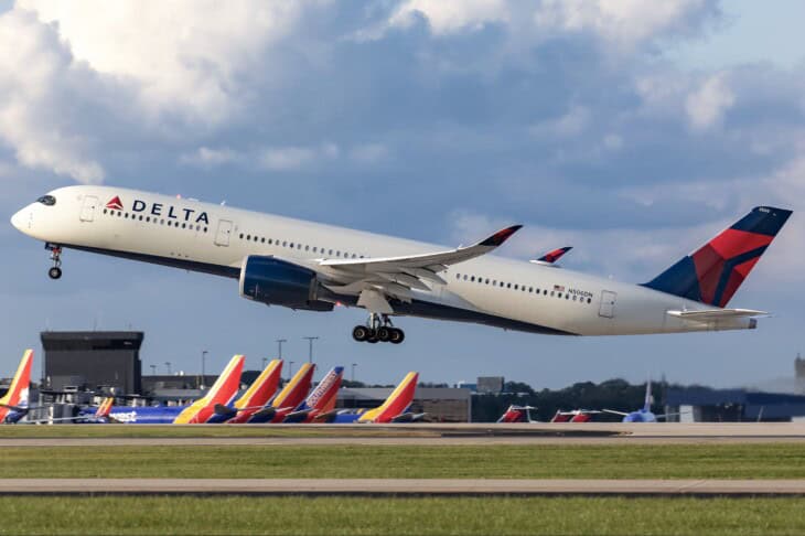 Delta Airbus A350 takeoff