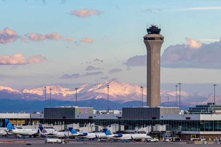 Denver airport concourse B united faa tower