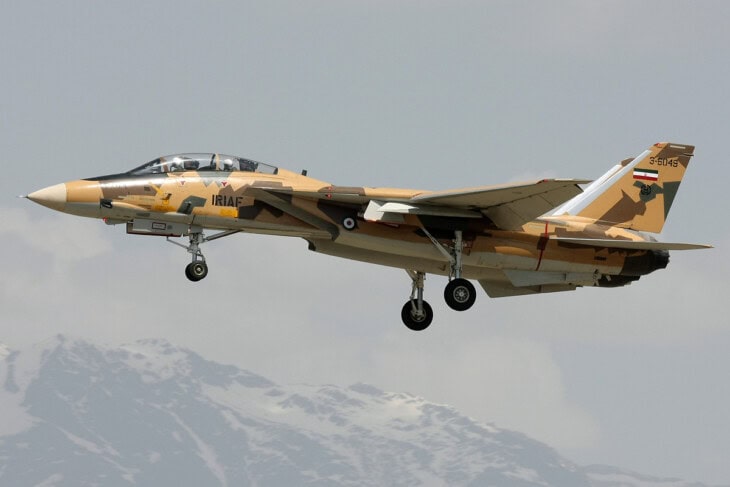 Iranian AF F 14 Tomcat landing at Mehrabad