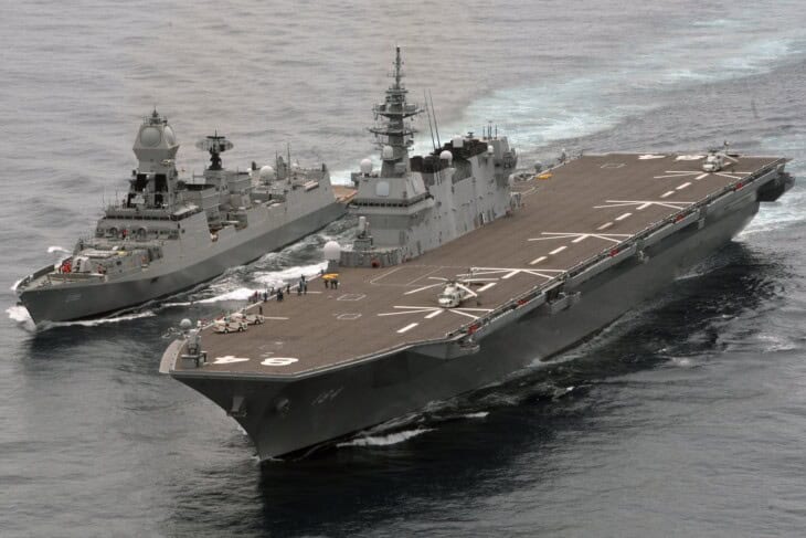 JS Kaga with INS Chennai during JIMEX 2020 exercise