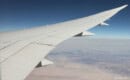 Looking over the wing of the 787 inflight